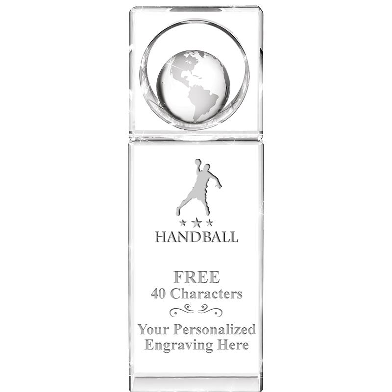 8"WINNERS CIRCLE GLOBE CRYSTAL