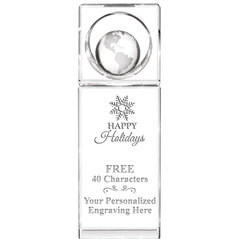 8"WINNERS CIRCLE GLOBE CRYSTAL