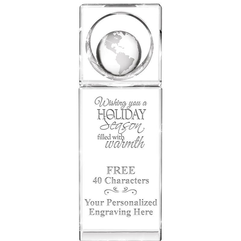 8"WINNERS CIRCLE GLOBE CRYSTAL