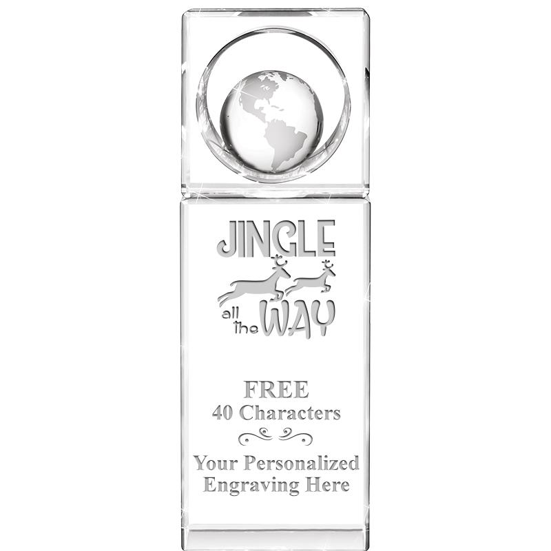 8"WINNERS CIRCLE GLOBE CRYSTAL