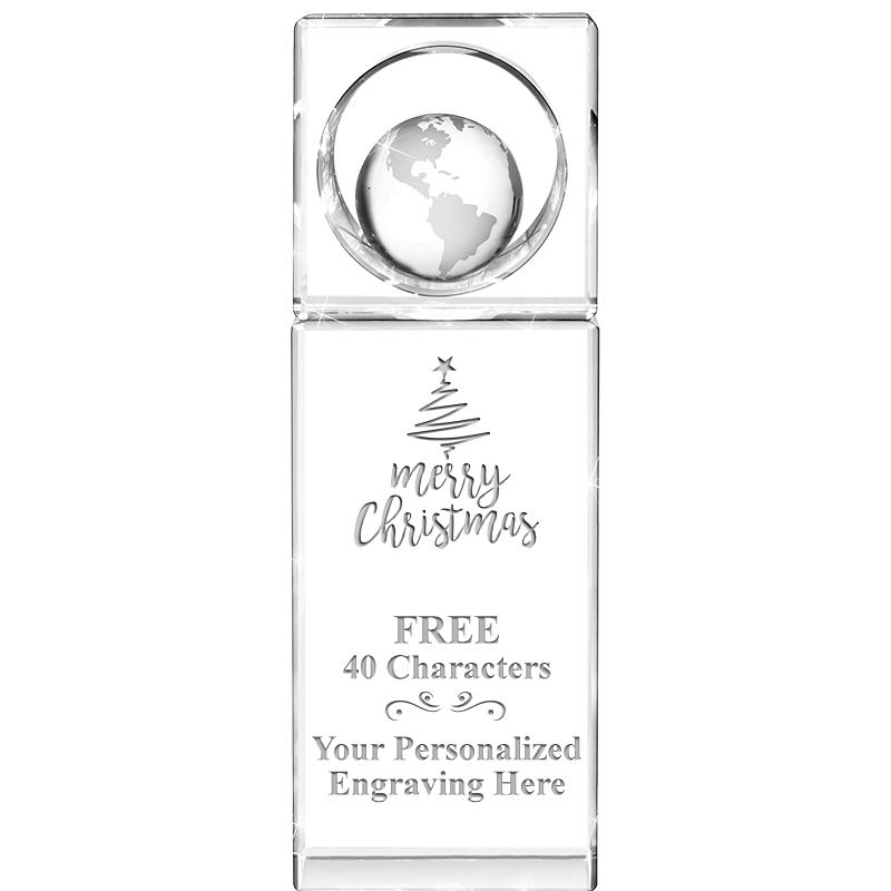 8"WINNERS CIRCLE GLOBE CRYSTAL