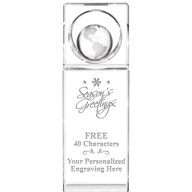 8"WINNERS CIRCLE GLOBE CRYSTAL