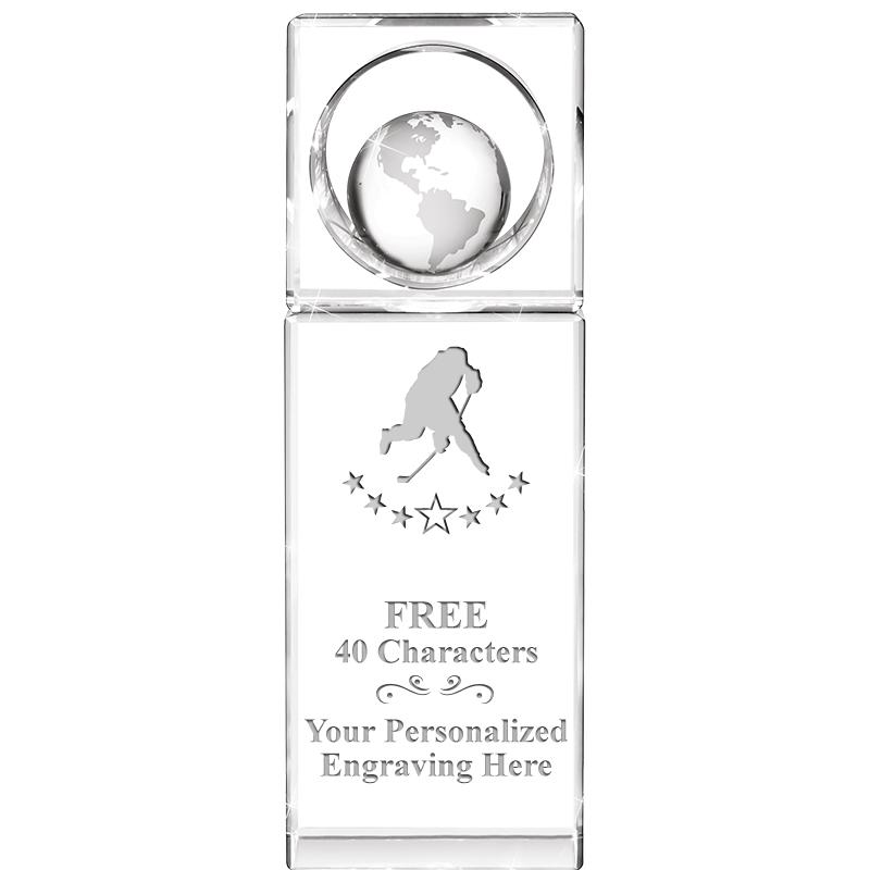 8"WINNERS CIRCLE GLOBE CRYSTAL