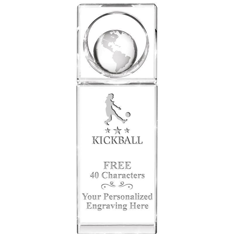 8"WINNERS CIRCLE GLOBE CRYSTAL