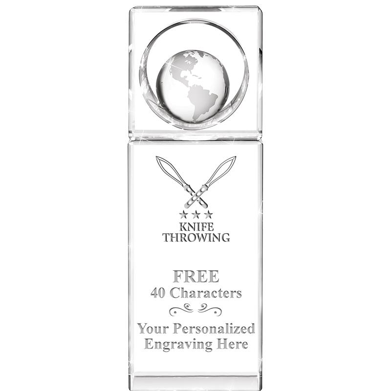 8"WINNERS CIRCLE GLOBE CRYSTAL