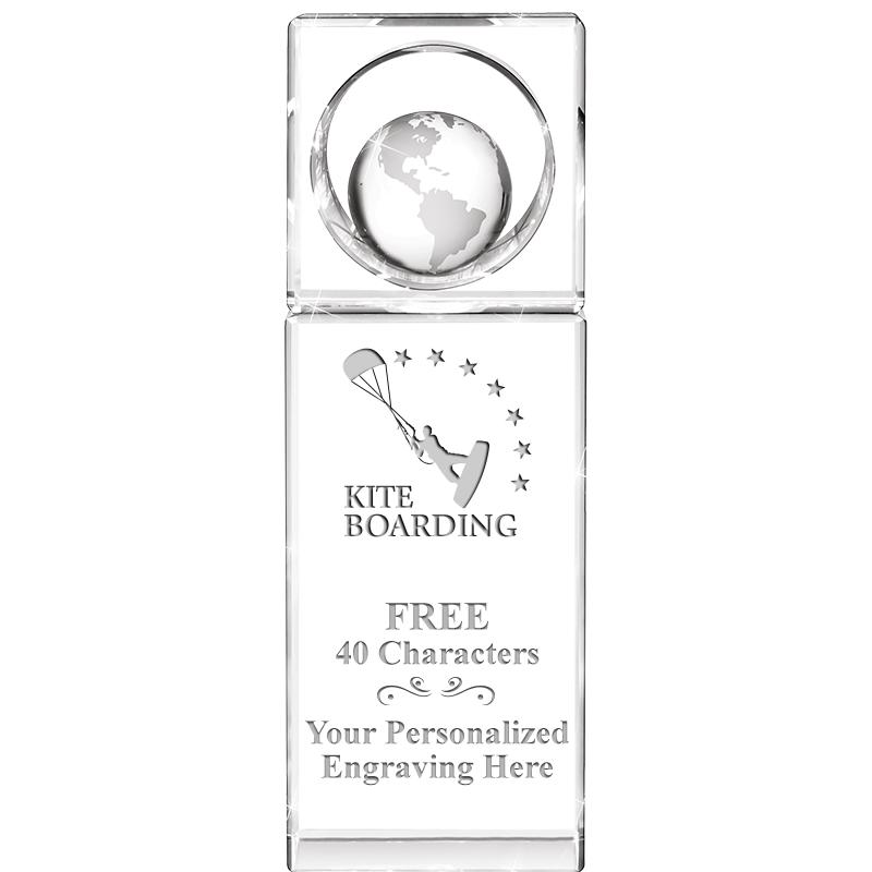 8"WINNERS CIRCLE GLOBE CRYSTAL