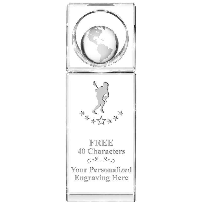 8"WINNERS CIRCLE GLOBE CRYSTAL