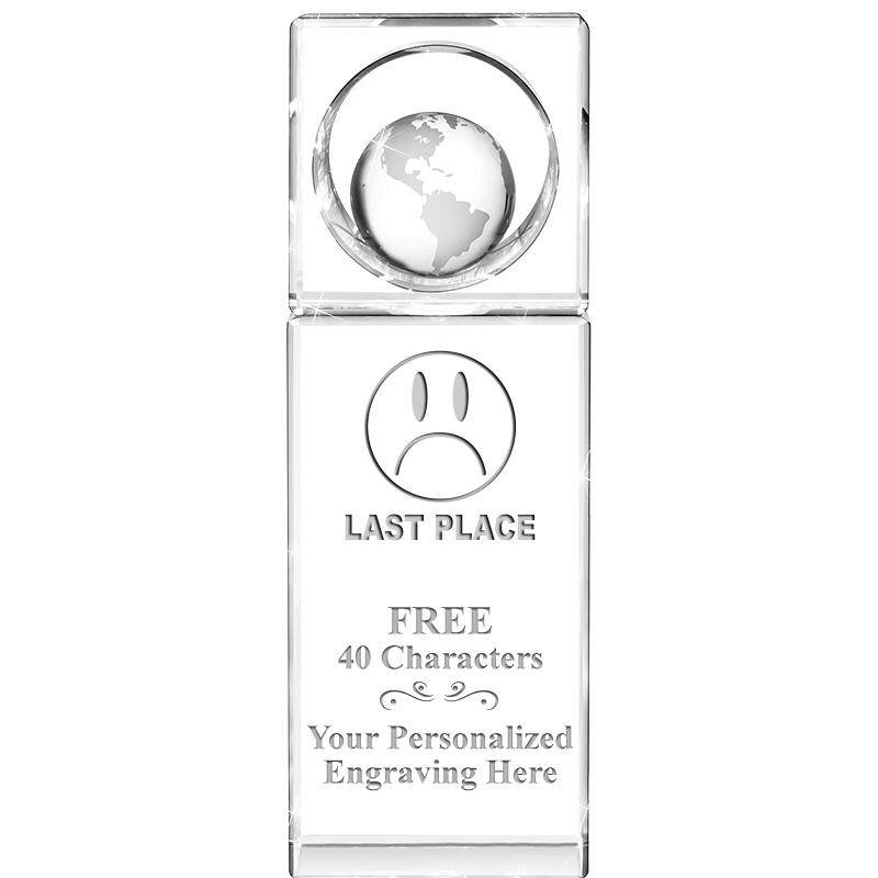 8"WINNERS CIRCLE GLOBE CRYSTAL