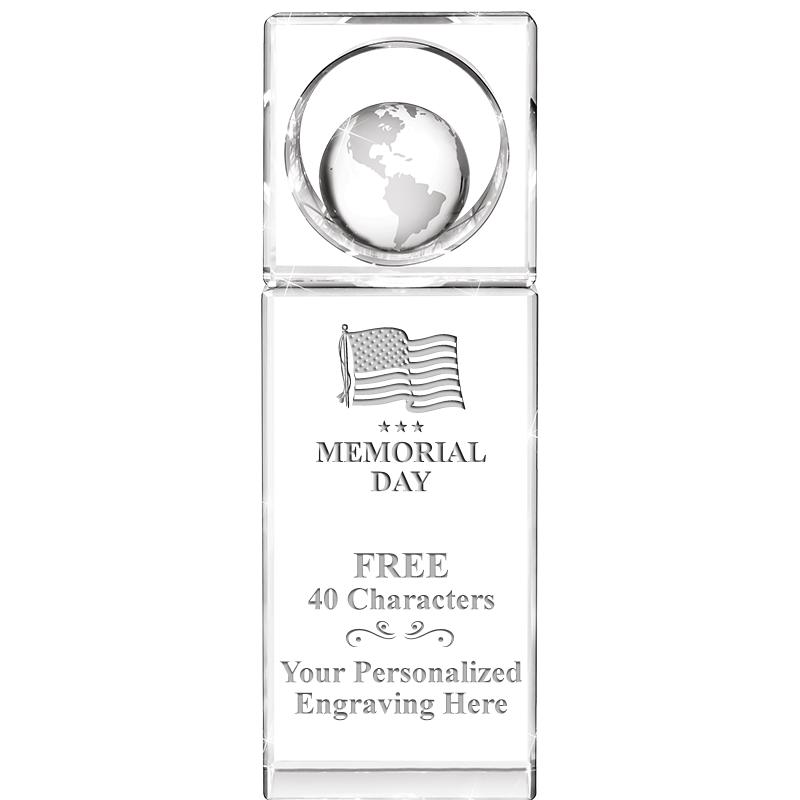 8"WINNERS CIRCLE GLOBE CRYSTAL