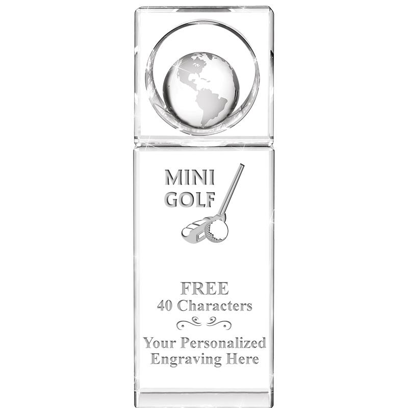 8"WINNERS CIRCLE GLOBE CRYSTAL