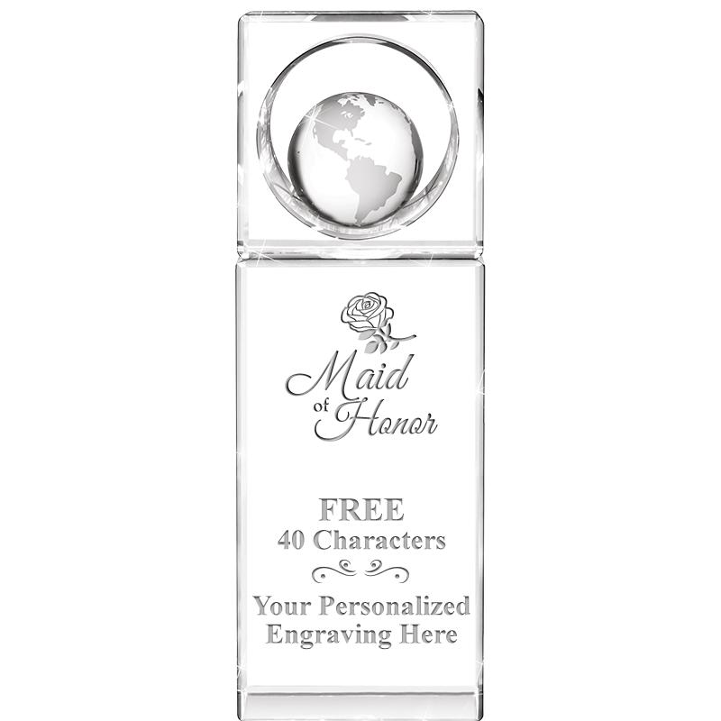 8"WINNERS CIRCLE GLOBE CRYSTAL