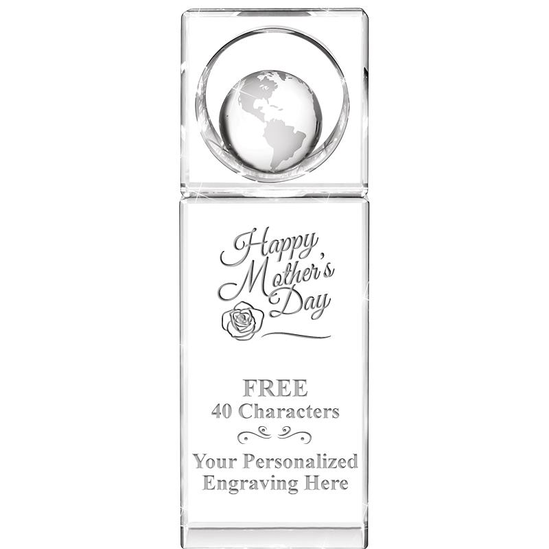 8"WINNERS CIRCLE GLOBE CRYSTAL