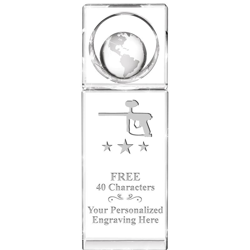 8"WINNERS CIRCLE GLOBE CRYSTAL