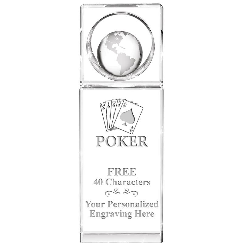 8"WINNERS CIRCLE GLOBE CRYSTAL