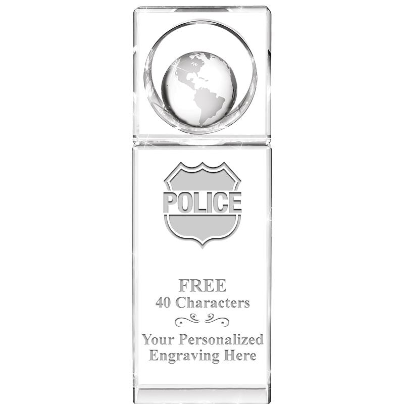 8"WINNERS CIRCLE GLOBE CRYSTAL