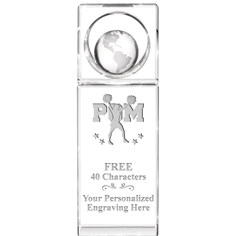 8"WINNERS CIRCLE GLOBE CRYSTAL