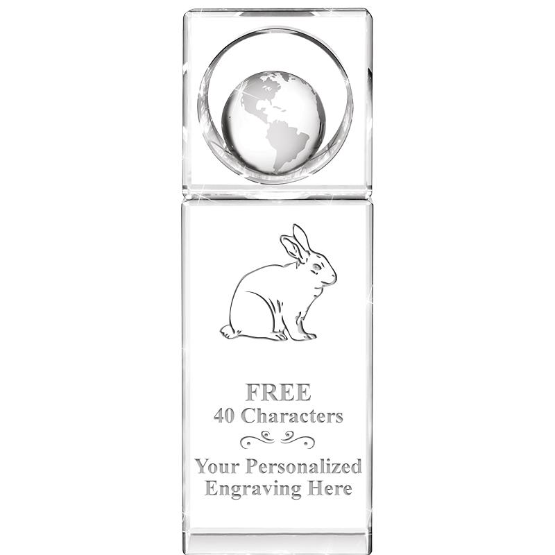 8"WINNERS CIRCLE GLOBE CRYSTAL