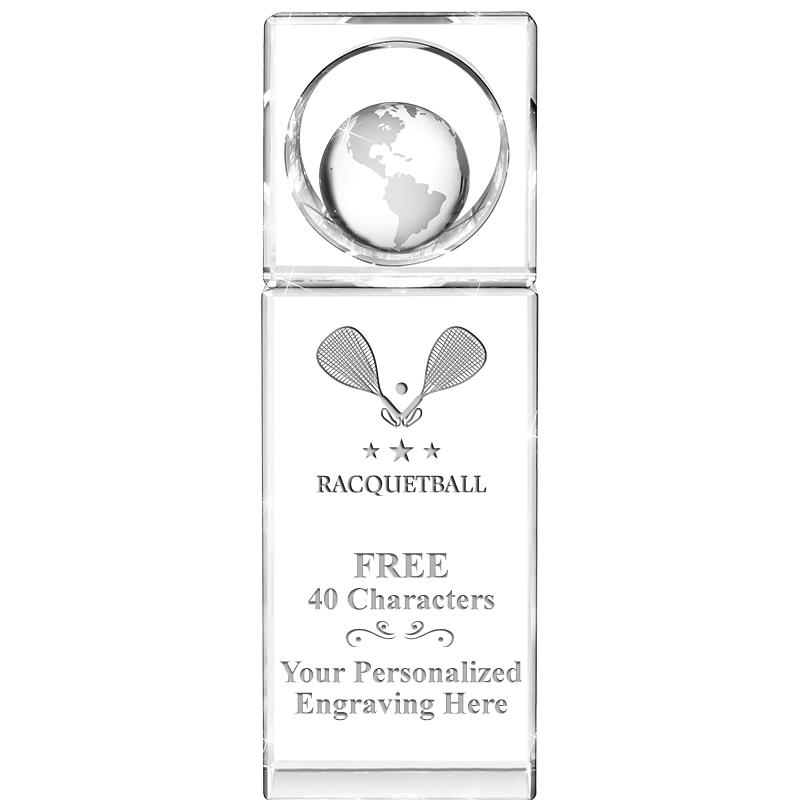 8"WINNERS CIRCLE GLOBE CRYSTAL
