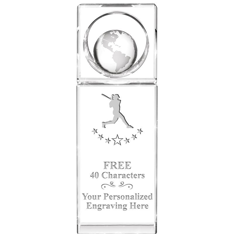 8"WINNERS CIRCLE GLOBE CRYSTAL