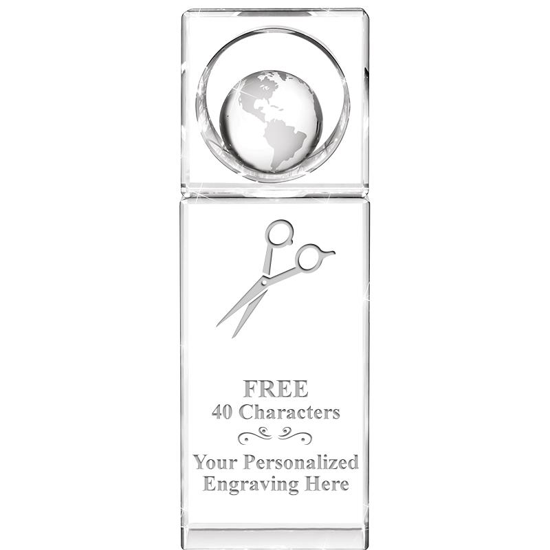 8"WINNERS CIRCLE GLOBE CRYSTAL