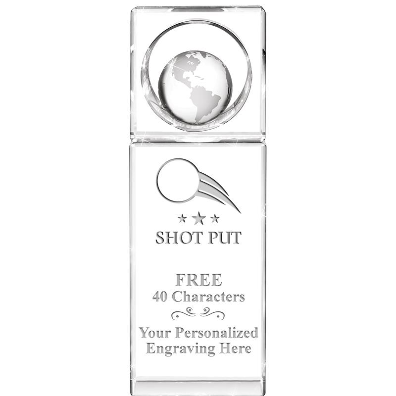 8"WINNERS CIRCLE GLOBE CRYSTAL