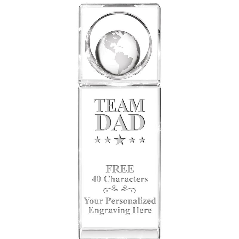 8"WINNERS CIRCLE GLOBE CRYSTAL