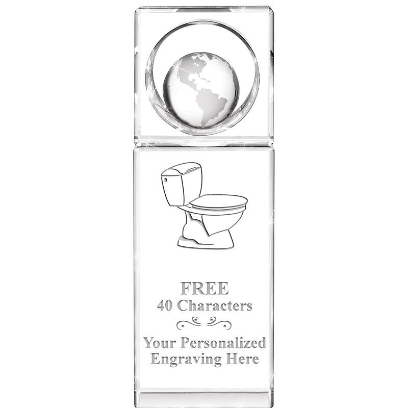 8"WINNERS CIRCLE GLOBE CRYSTAL