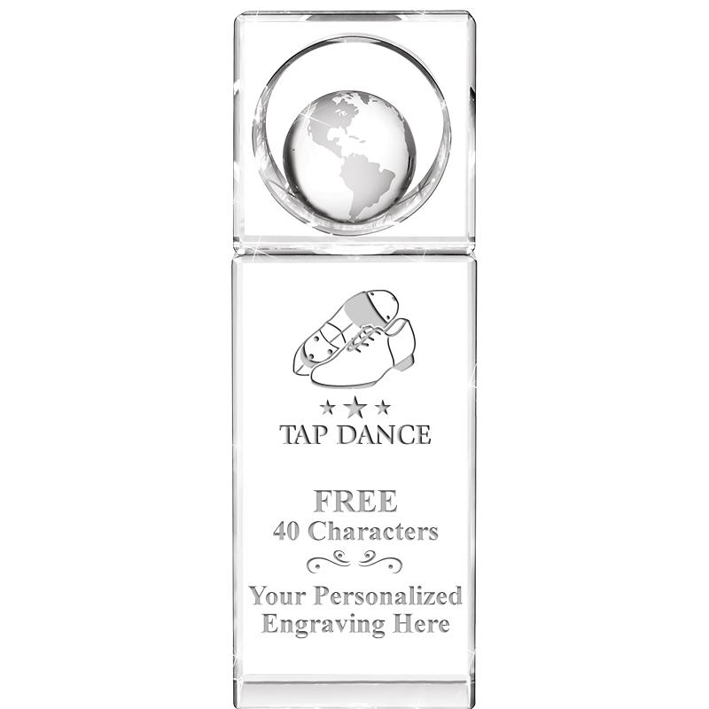 8"WINNERS CIRCLE GLOBE CRYSTAL