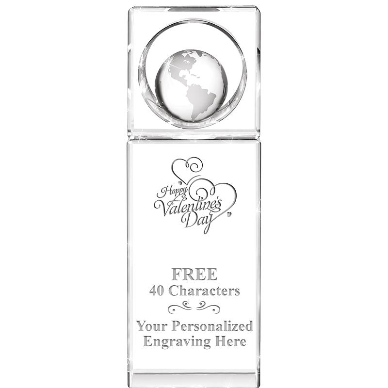 8"WINNERS CIRCLE GLOBE CRYSTAL