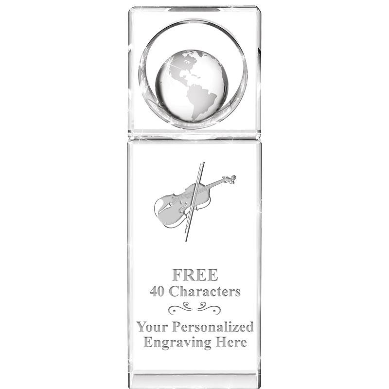 8"WINNERS CIRCLE GLOBE CRYSTAL