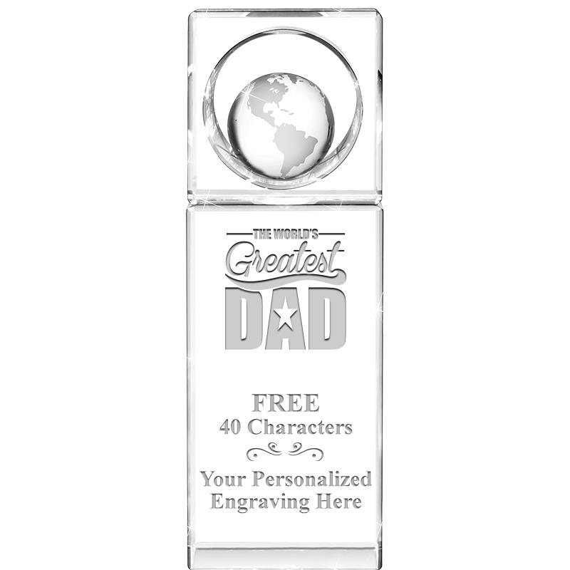 8"WINNERS CIRCLE GLOBE CRYSTAL