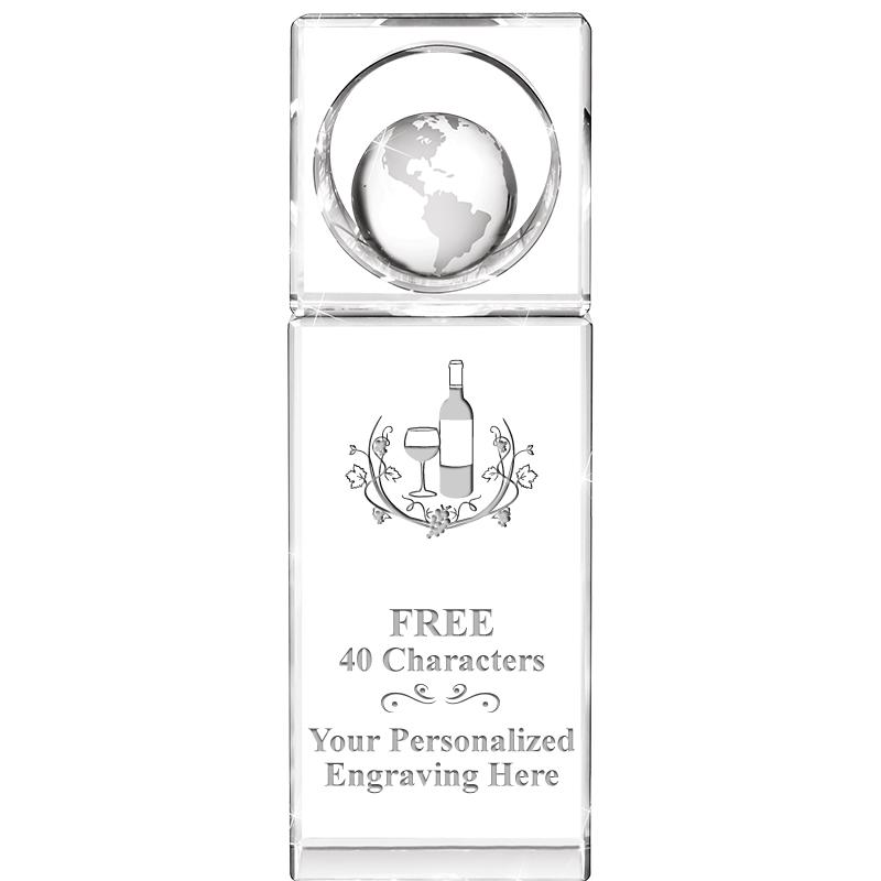 8"WINNERS CIRCLE GLOBE CRYSTAL