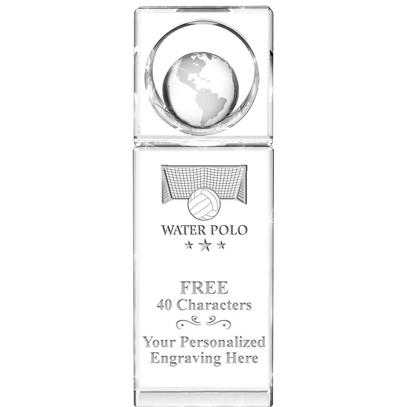 8"WINNERS CIRCLE GLOBE CRYSTAL