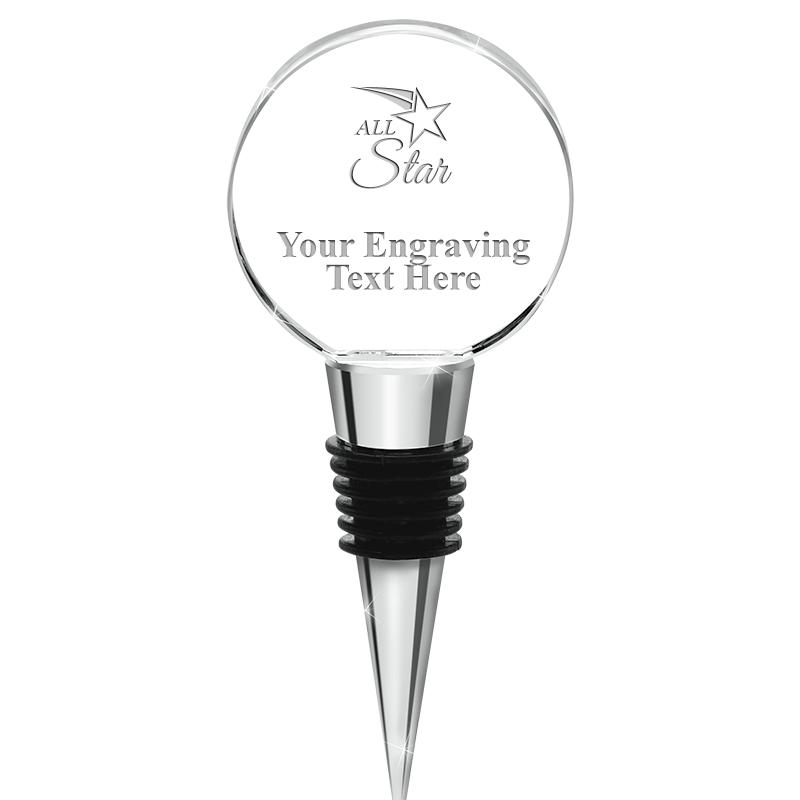 4.5"CIRCLE CRYSTAL WINE STOPPR