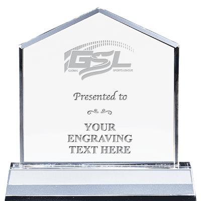 6" GSL CRYSTAL HOMEPLATE AWARD