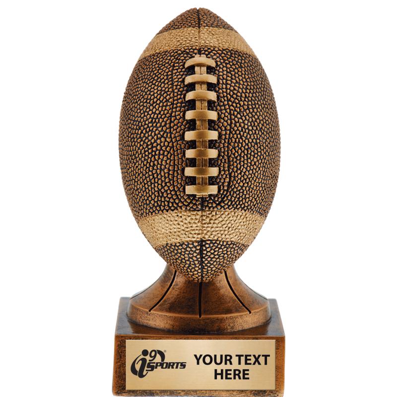 5.75"RUSTIC FOOTBLL RESIN GOLD