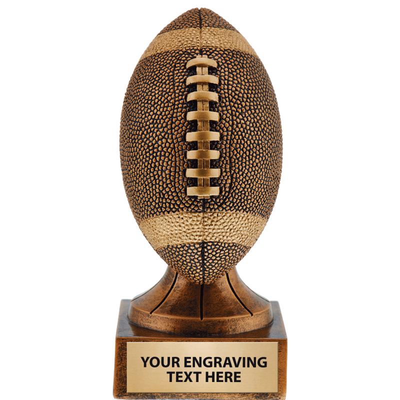 5.75"RUSTIC FOOTBLL RESIN GOLD