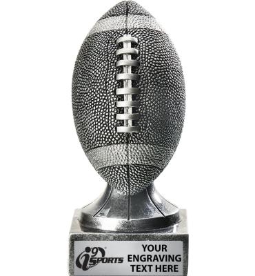 i9 Sports Rustic Silver Football Sculpture