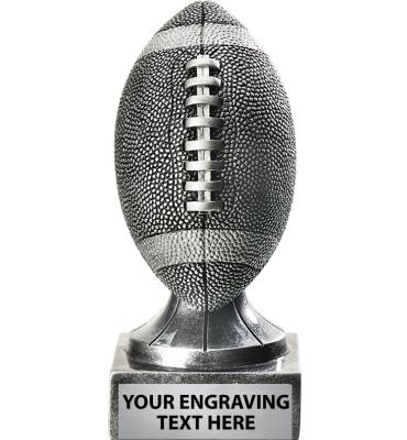 i9 Sports Rustic Silver Football Sculpture