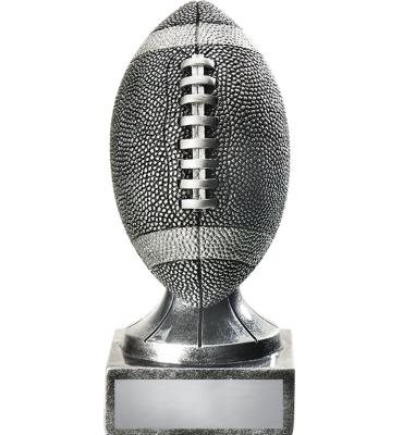 i9 Sports Rustic Silver Football Sculpture