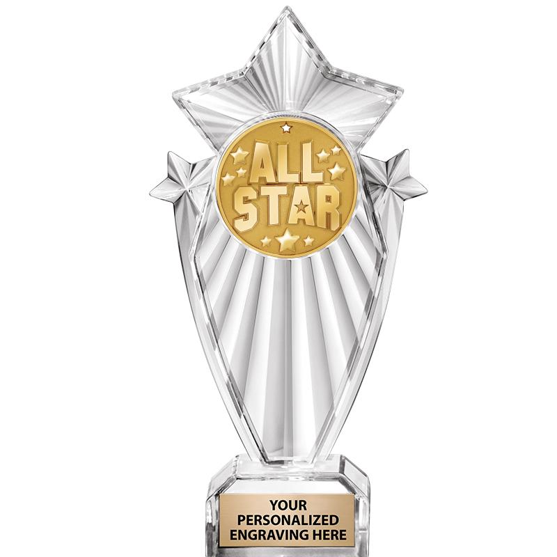 8"CLEAR STARGRAM ICICLE TROPHY