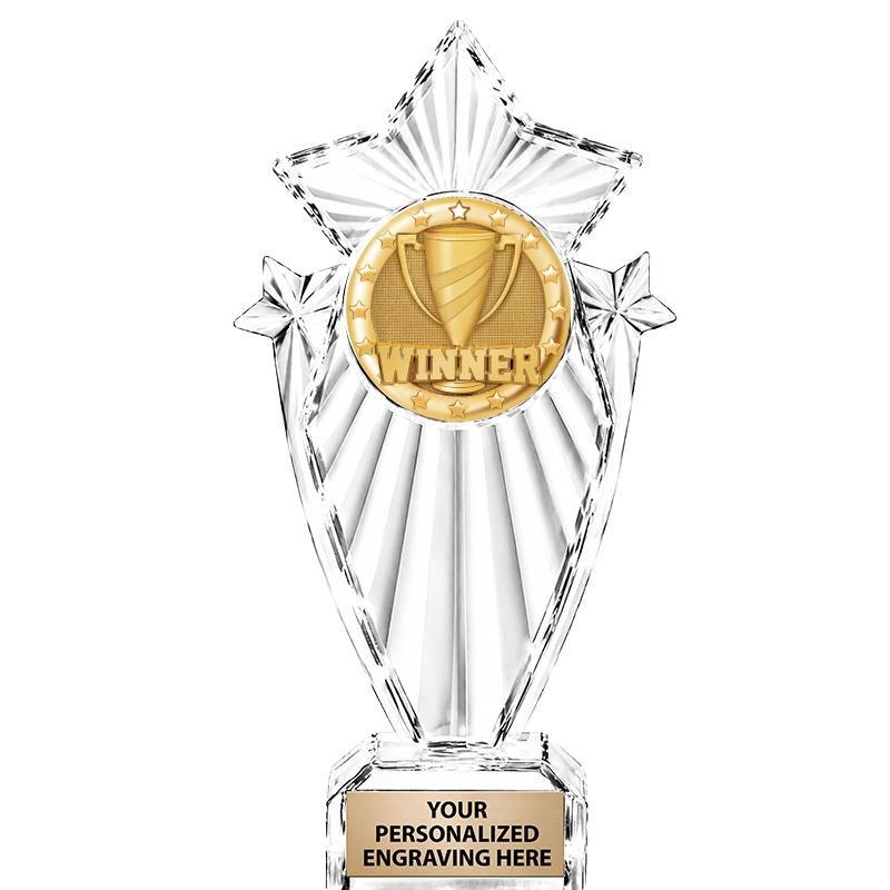 8"CLEAR STARGRAM ICICLE TROPHY