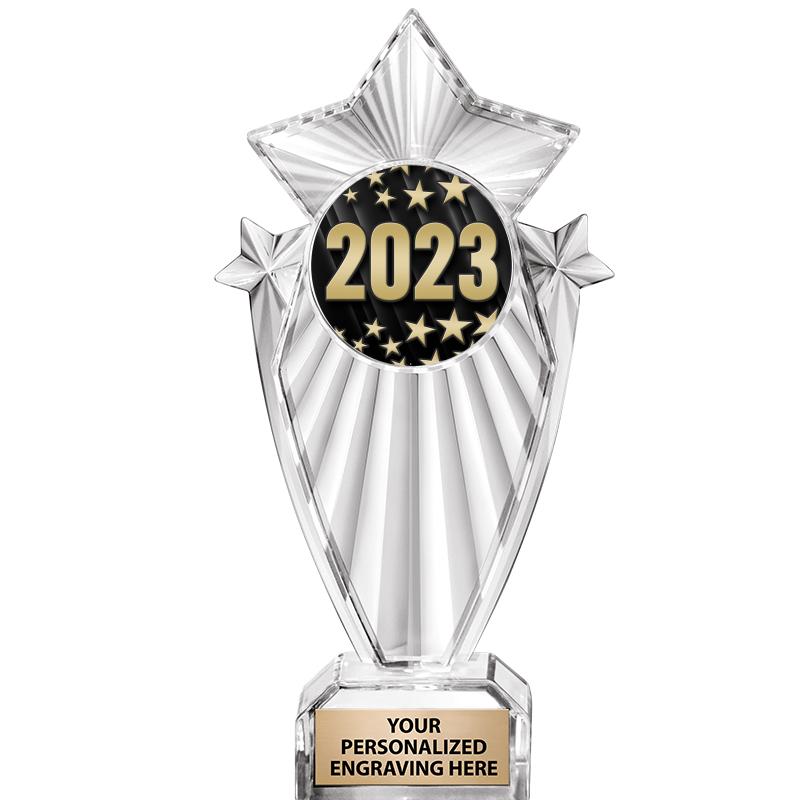 8"CLEAR STARGRAM ICICLE TROPHY