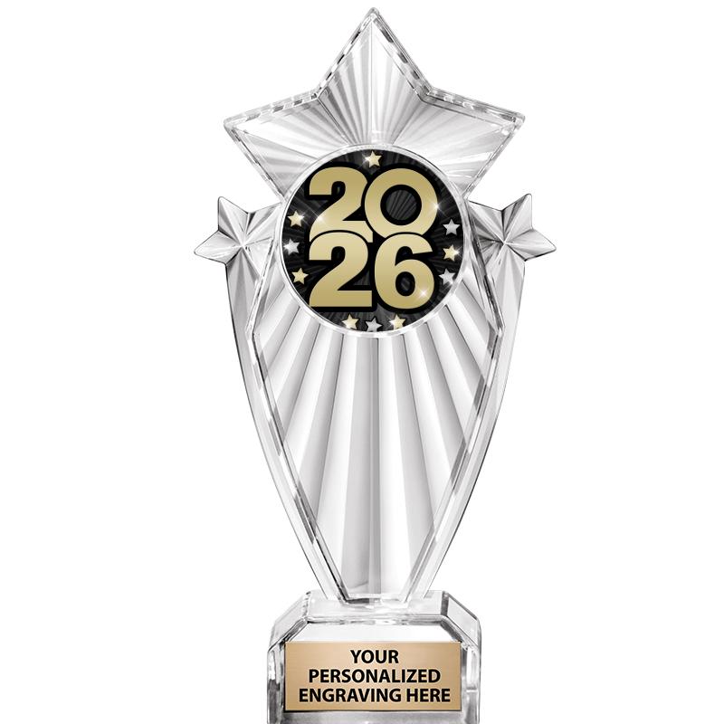 8"CLEAR STARGRAM ICICLE TROPHY