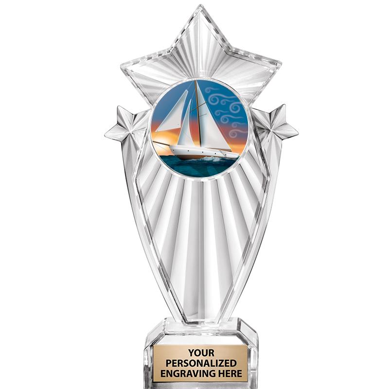 8"CLEAR STARGRAM ICICLE TROPHY