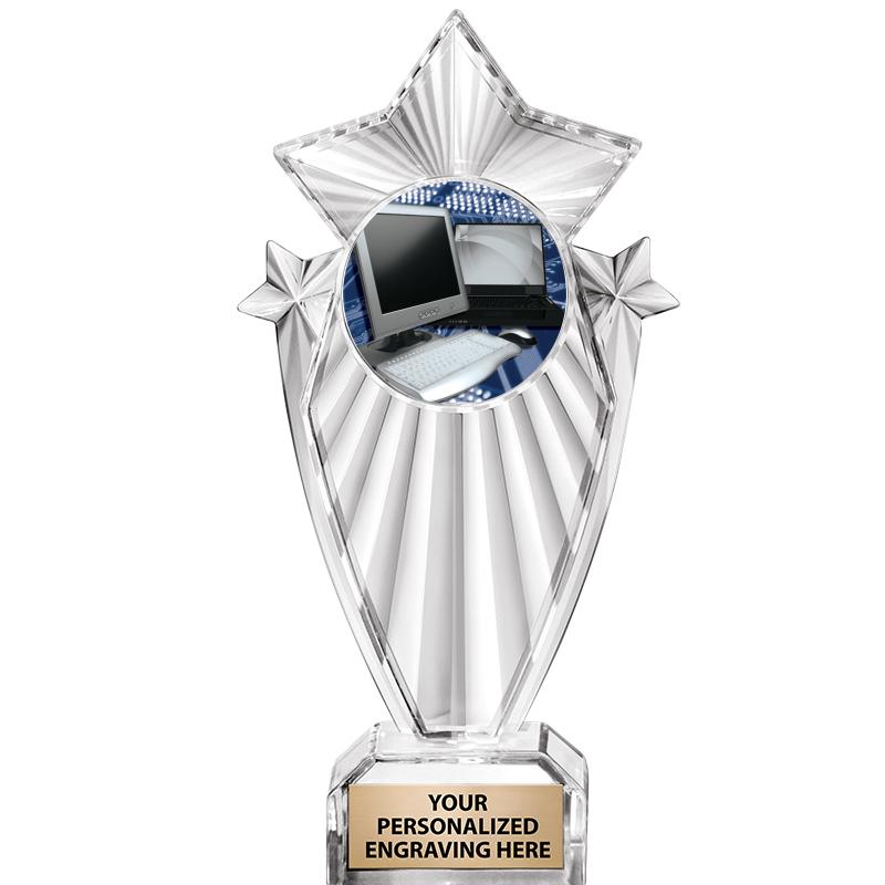 8"CLEAR STARGRAM ICICLE TROPHY