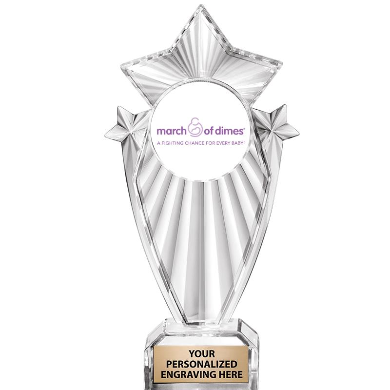 8"CLEAR STARGRAM ICICLE TROPHY