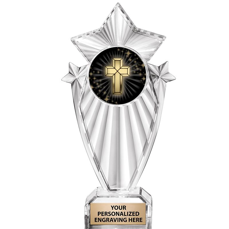 8"CLEAR STARGRAM ICICLE TROPHY