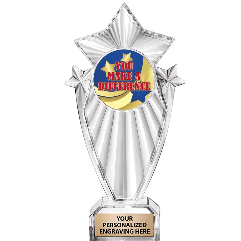 8"CLEAR STARGRAM ICICLE TROPHY