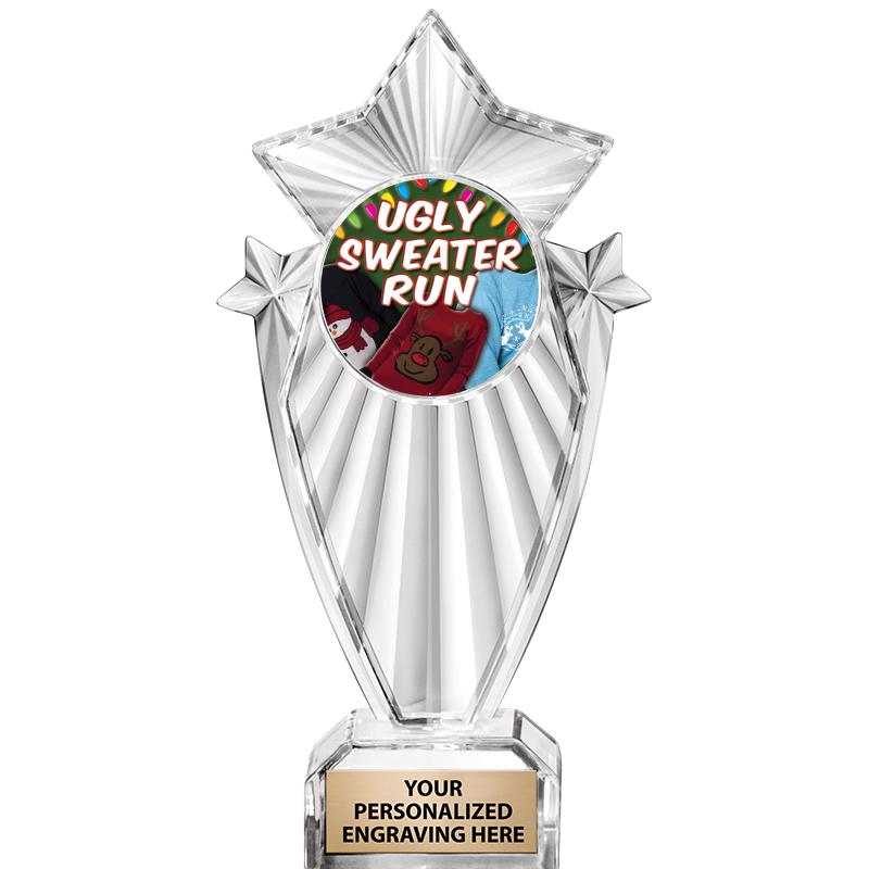 8"CLEAR STARGRAM ICICLE TROPHY